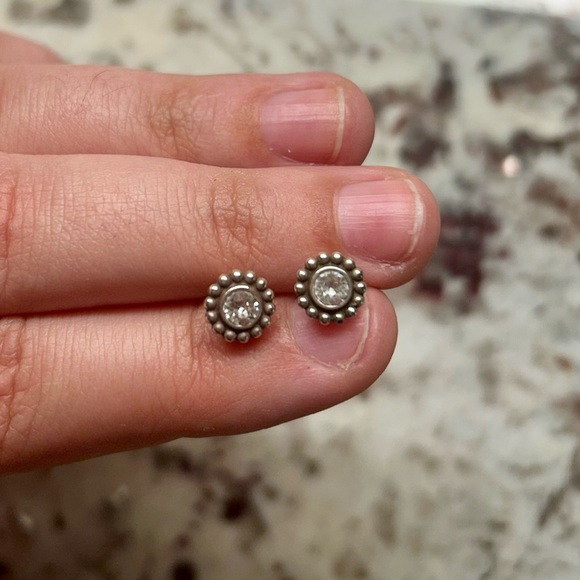 Brighton Jewelry - Brighton Silver Crystal Stud Earrings